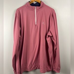 Rhoback Quarter Zip Pullover Mens XXL Pink Golf Performance Stretch (Flaw)